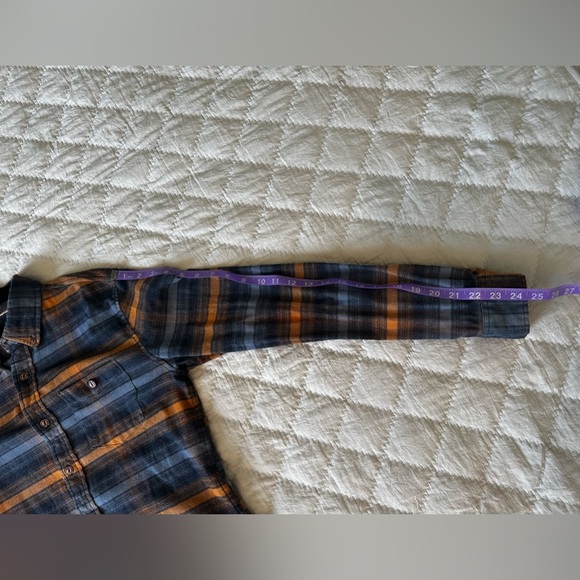 Original Weatherproof WP Men's Flannel Button Down Shirt - Size S - Orange Blue - Picture 8 of 10